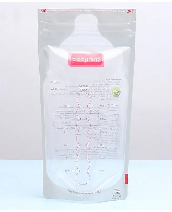 Babyhug Milk Storage Bag Pack of 30 - 180 ml Each