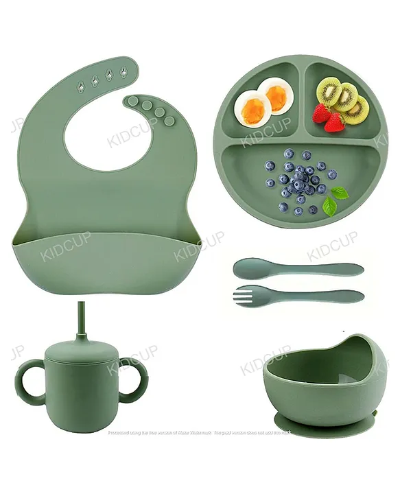 Kidcup 6 Pcs Silicone Baby Feeding Set