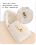 Babyhug Sleeping Bag Feeding Pillow & Blanket Combo Set with Giraffe Embroidery - White