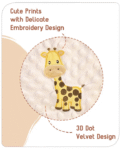 Babyhug Sleeping Bag Feeding Pillow & Blanket Combo Set with Giraffe Embroidery - White