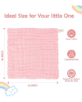 Little Boo Muslin 6 Layer Cotton Face Towels for Newborn Baby Extra Soft Hankies Reusable Napkins f (Pack of 5). Multicolor