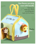 Bonfino Premium My Little Zoo House with Carry Handle| 7 Jungle Safari Plush Figurines Toys| Lion, Parrot, Crocodile, Elephant, Monkey, Giraffe, Zebra| Pretend Play| Education and Montessori Learning Toy| BIS Certified| Gifting Toy