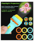 ADKD Projector Flashlight Torch with 6 Reels & 48 Pattern (Colour May Vary)