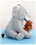 Babyhug Elephant with attached Monkey Soft Toy for Kids|Huggable Plush Animal Duo for Snuggles,Imaginative Play & Emotional Development|Cuddly Toy ideal for gifting|2+ Years|BIS|Height-30 cm