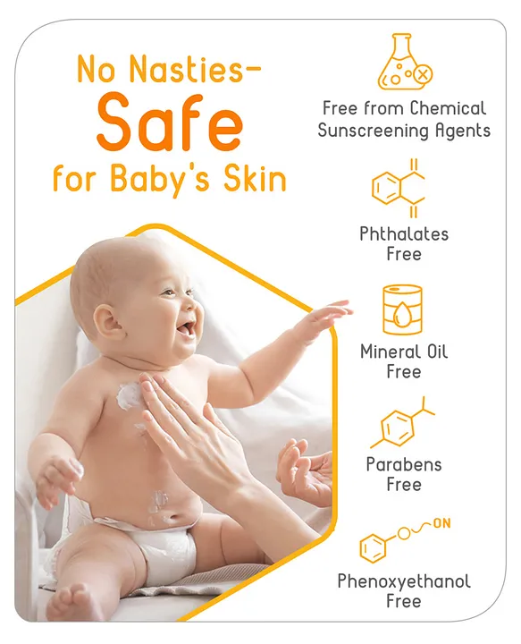 Babyhug Advanced Mineral Based Sunscreen with SPF 30 + & PA+++ & Broad Spectrum Protection and No White Cast - 100 g