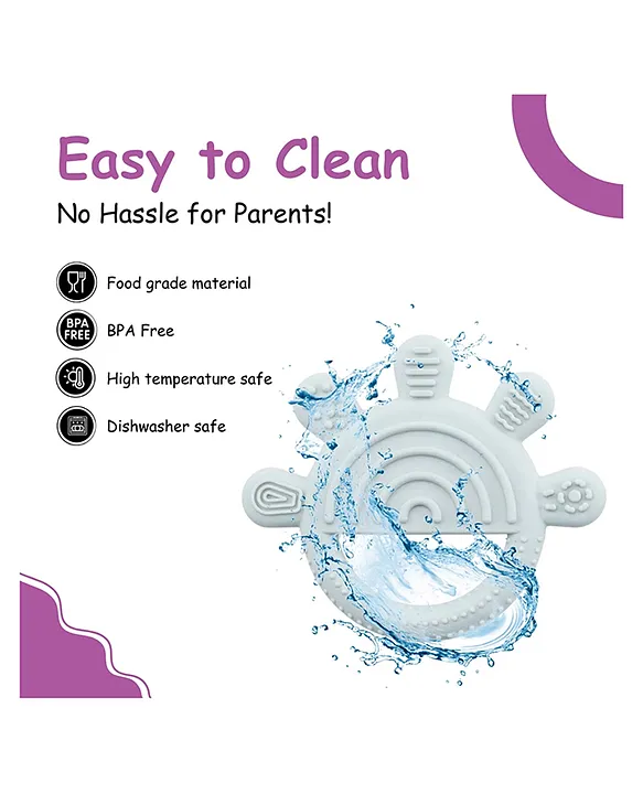 Adore Tusk Pro Silicon Teether - Hi 5 Theme- Blue