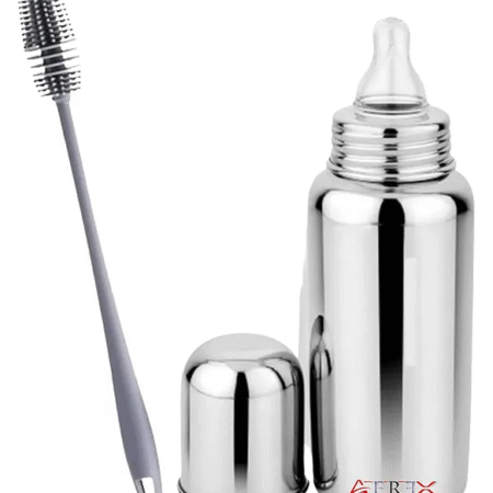 AEREX Stainless Steel Baby Feeding Bottle for Milk with Cleaning Brush