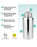 AEREX Stainless Steel Baby Feeding Bottle for Milk with Cleaning Brush