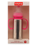 Babyhug Stainless Steel Feeding Bottle with Twin Handles, Pink 250ml