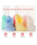 Little Boo Muslin 6 Layer Cotton Face Towels for Newborn Baby Extra Soft Hankies Reusable Napkins f (Pack of 5). Multicolor