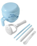 Fab N Funky 9 In 1 Multi functional Mash And Serving Bowl With Spoon And Masher - Blue