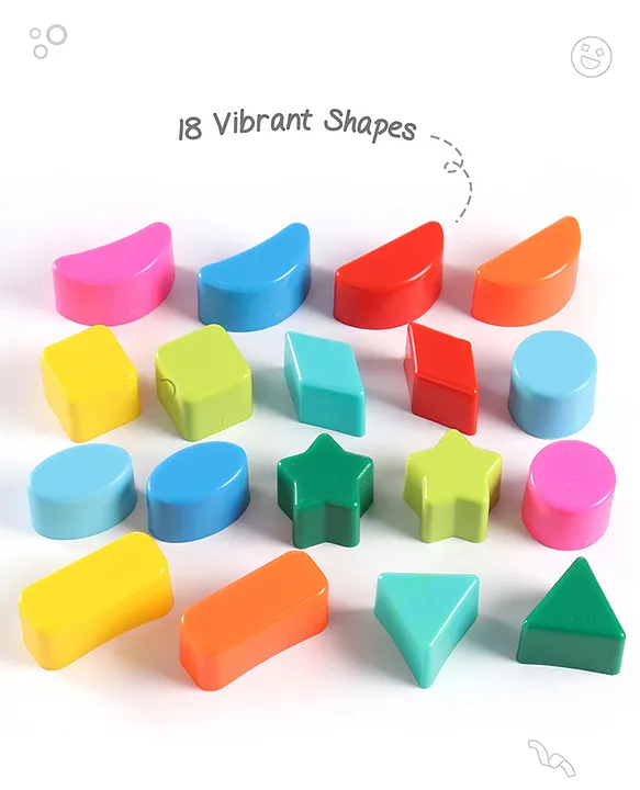 Intellibaby Premium Shape Sorter Cube for Toddlers | 18 Multicoloured Shapes | Builds Motor Skills |Early Learning Educational Toy |Paediatrician Approved |Colour May Vary |BIS Certified |For Gifting