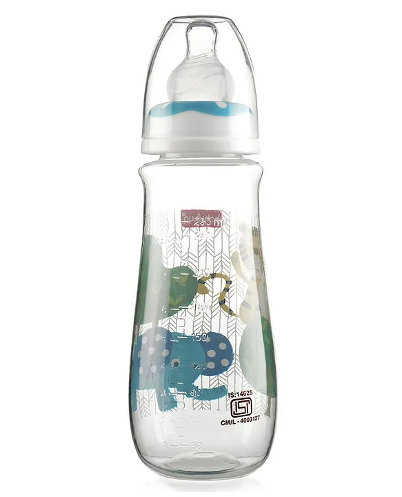 Babyhug Feeding Bottle Animal Print Blue And White Pack of 2 - 250 ml each