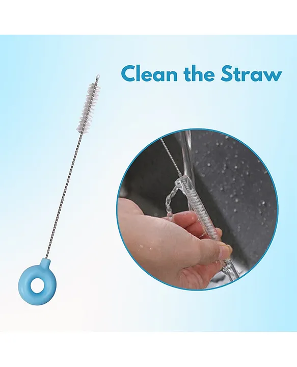 Adore Advanced PRACTO-The Smart Travel Bottle Cleaning Brush Kit & Drying Rack with Storage Case- Blue