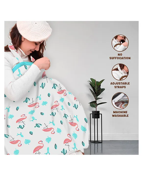 Mom's Home Moms Home Organic Cotton Muslin Nursing Cover For Breastfeeding Feeding Apron - Multicolor