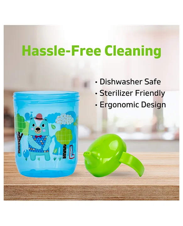Adore Spazzo Duck Bill/ Hard Spout Sipper with Twin Handle & Hygiene Cap- 250ml- Blue