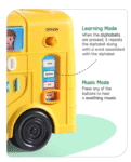 Baby hug Premium Musical Activity Yellow School Bus for Kids Vehicle Toy with Alphabets, Numbers Light & Music| Interactive Early Learning Toy | Best Birthday Gift| BIS Certified