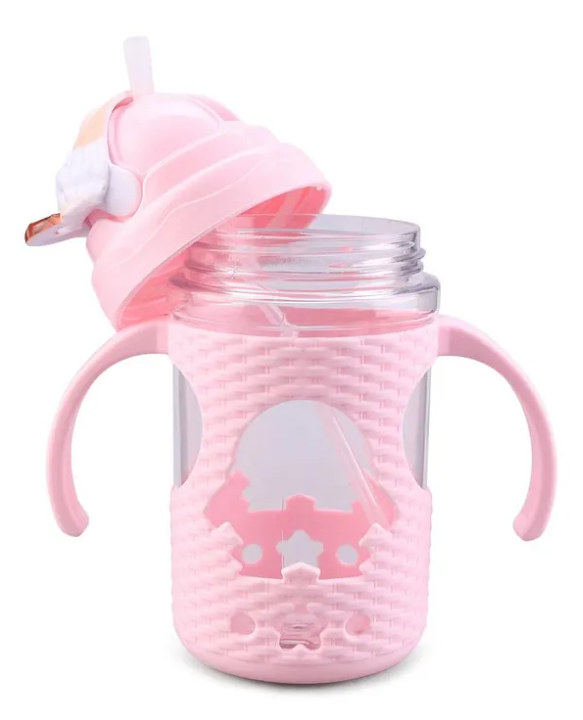 Fab N Funky Twin Handle Straw Sipper Pink - 400 ml