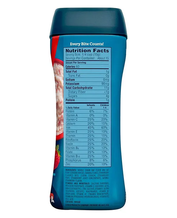 Gerber Cereal for Baby, Lil Bits - Oatmeal Banana Strawberry Cereal- 227gm