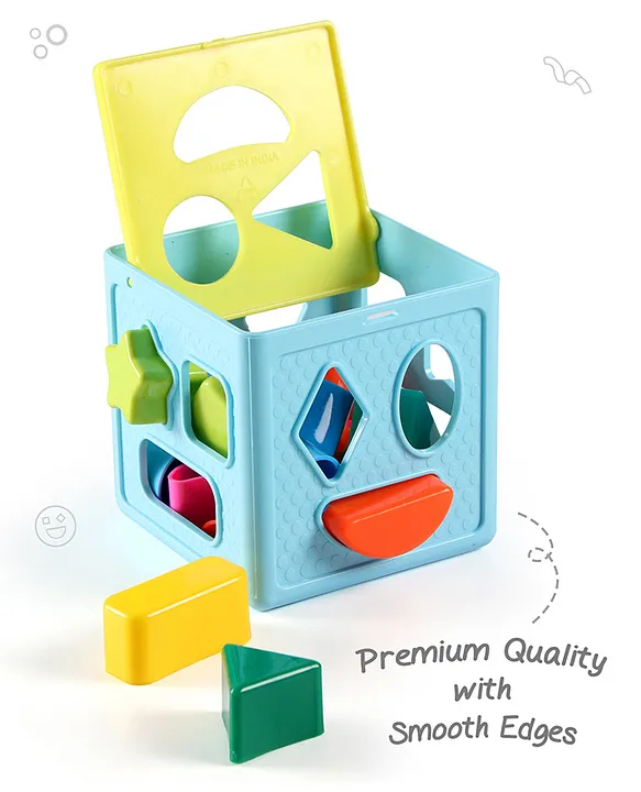 Intellibaby Premium Shape Sorter Cube for Toddlers | 18 Multicoloured Shapes | Builds Motor Skills |Early Learning Educational Toy |Paediatrician Approved |Colour May Vary |BIS Certified |For Gifting