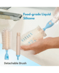 Adore Advanced PRACTO-The Smart Travel Bottle Cleaning Brush Kit & Drying Rack with Storage Case- Blue