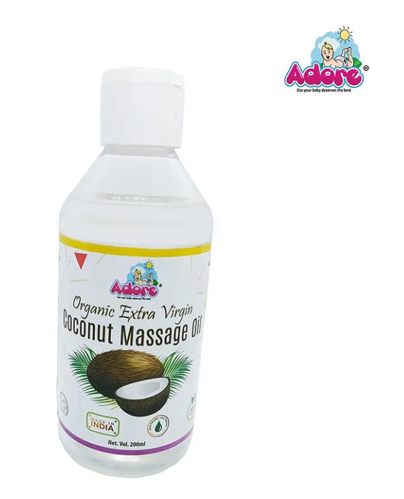 Adore Organic Extra Virgin Coconut Massage Oil - 200 ml