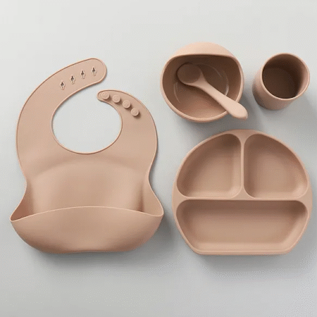 Fab N Funky Silicone Feeding Set - Khaki
