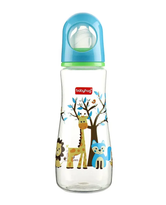 Babyhug Feeding Bottle Animal Print Blue And White Pack of 2 - 250 ml each