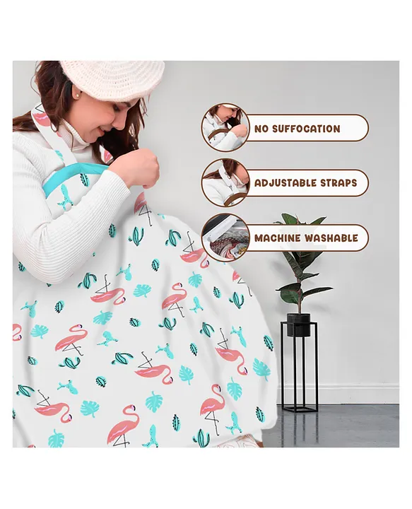 Mom's Home Moms Home Organic Cotton Muslin Nursing Cover For Breastfeeding Feeding Apron - Multicolor