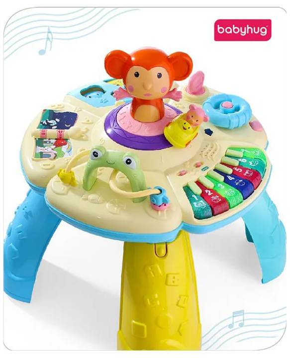 Babyhug Premium Musical Activity Table| Multi Activity Play Table for 1 Year+ Toddlers| Early Learning & Educational Toy with Shapes, Numbers, Colors & Sound| Best Birthday Gift| BIS Certified