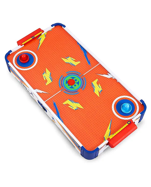 Play Nation Rechargeable Air Hockey I Real Air Flow with 2 Strikers, 2 Pucks Tabletop Game Indoor Fun Interactive Sports | BIS Certified