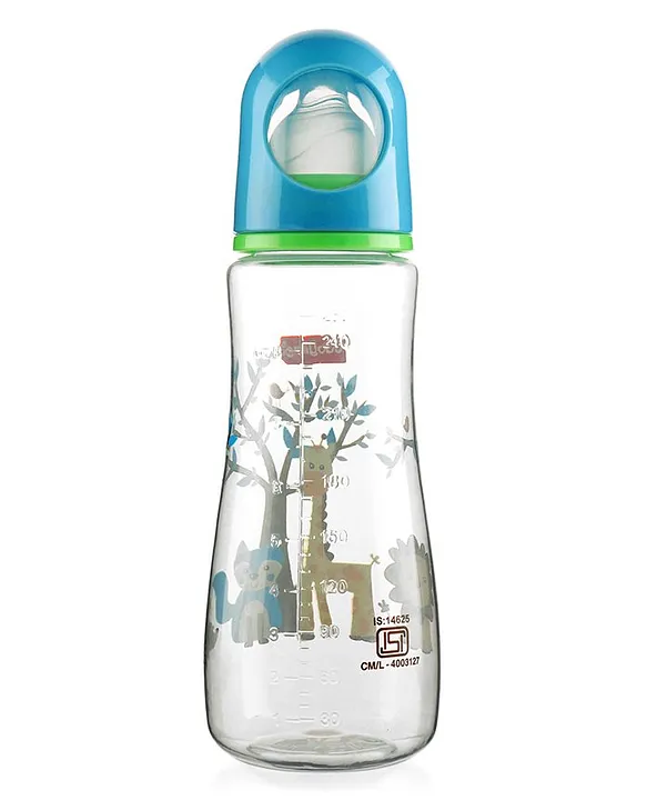 Babyhug Feeding Bottle Animal Print Blue And White Pack of 2 - 250 ml each