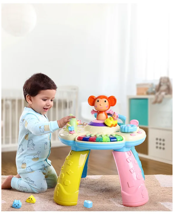 Babyhug Premium Musical Activity Table| Multi Activity Play Table for 1 Year+ Toddlers| Early Learning & Educational Toy with Shapes, Numbers, Colors & Sound| Best Birthday Gift| BIS Certified