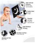 Intellibaby Large High Contrast Premium B&W Flash Cards|40 B&W Visuals|Non Toxic|Anti Glare|Tummy Time Play|Visual Stimulation|Paediatrician Approved