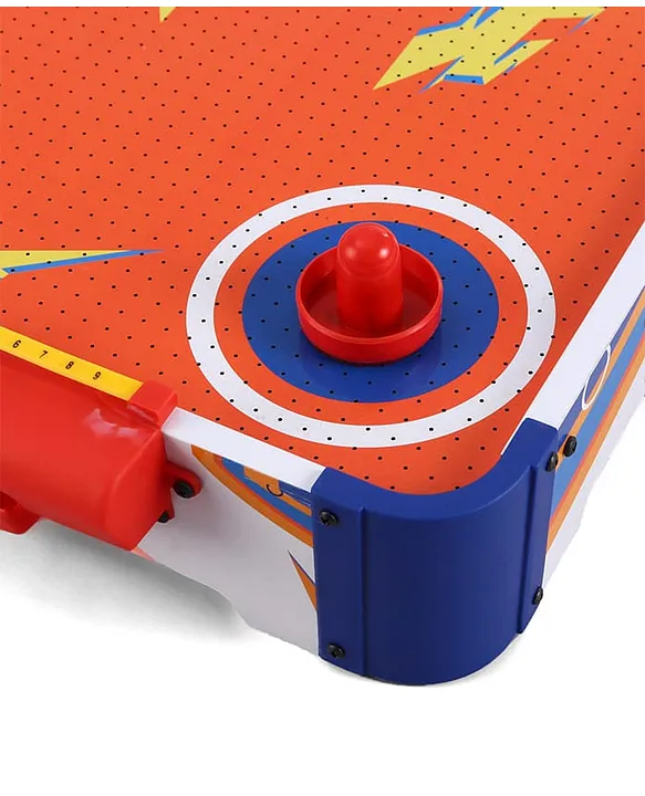 Play Nation Rechargeable Air Hockey I Real Air Flow with 2 Strikers, 2 Pucks Tabletop Game Indoor Fun Interactive Sports | BIS Certified