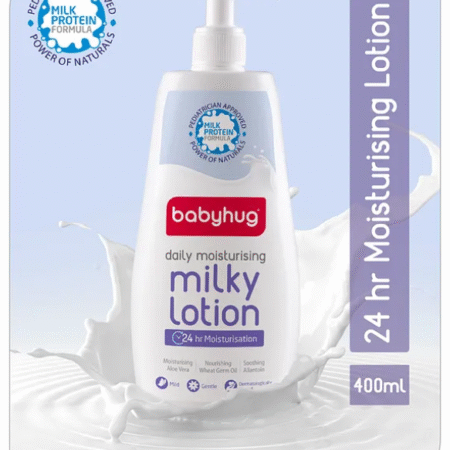 Babyhug Milk Protein Formula Daily Moisturizing Milky Lotion Mild & Gentle Formula For Newborn Baby - 400 ml