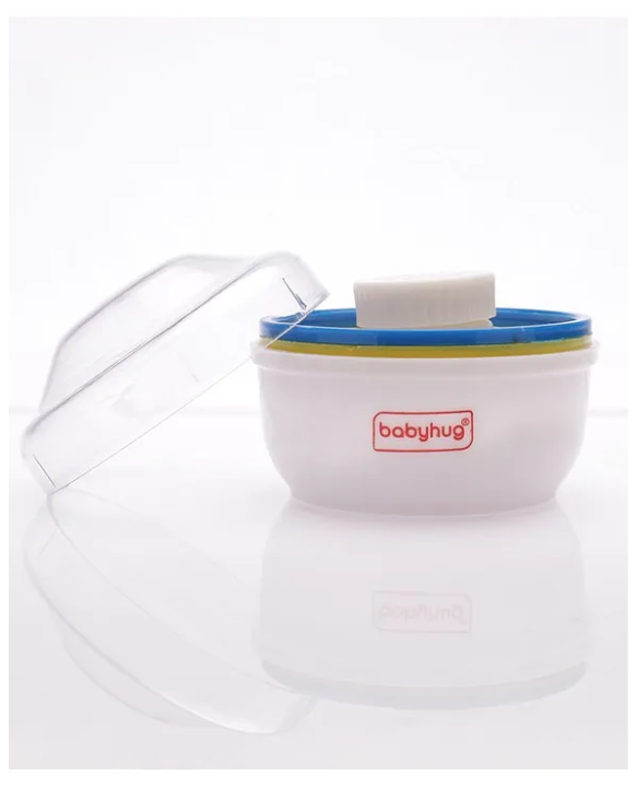 Babyhug Soft Powder Puff with Built-In Storage Case White & Pink | Gentle | Safe | Hygienic | Soft Cotton