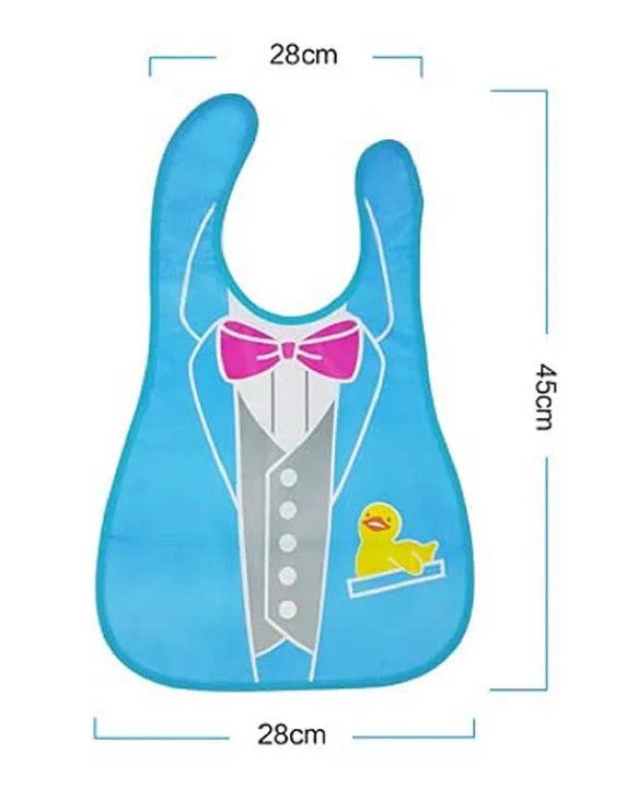 Adore Baby Plastic Bib/ Waterproof Quick Dry Sleeveless Printed Bibs Apron- Pack of 8 - Multicolor/ Multiprinted