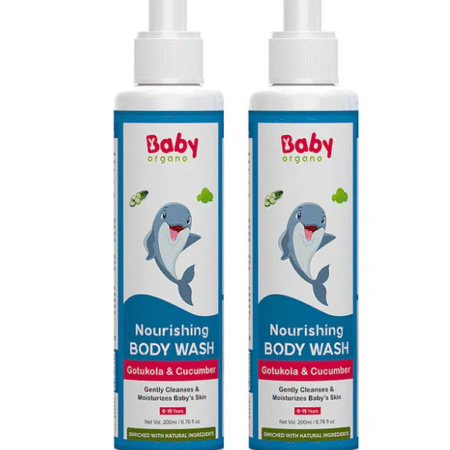 BabyOrgano Mild & Gentle Baby Body Wash for Moisturize Skin with Aloevera & Hibiscus Pack 2 - 200 ml Each
