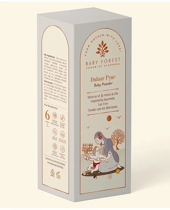 BABY FOREST Dulaar Pyar Talc-Free Baby Powder With Chamomile Flower Oil Jojoba Seed Oil Marigold Seed Oil - 200 g