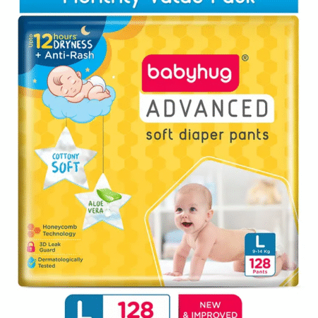 Babyhug Advanced Pant Style Diapers Large (L) Size Monthly Box Pack - 128 Pieces