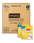 Babyhug Advanced Pant Style Diapers Large (L) Size Monthly Box Pack - 128 Pieces