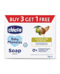 Chicco Baby Moments Almond and Olive Oil Soap - 75 gm Each (Pack of 4)