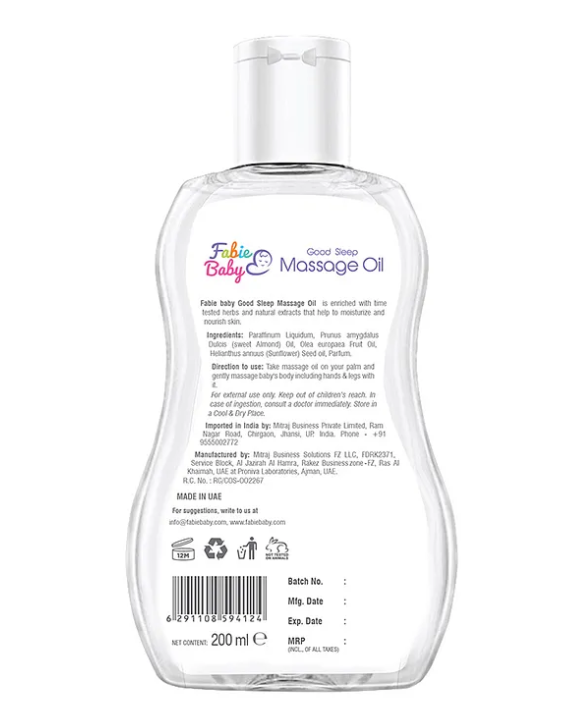 Fabie Baby Wash(200ml) Diaper Rash Cream (50ml) Massage Oil (200ml) & Soap (75g) Combo - Pack of 4