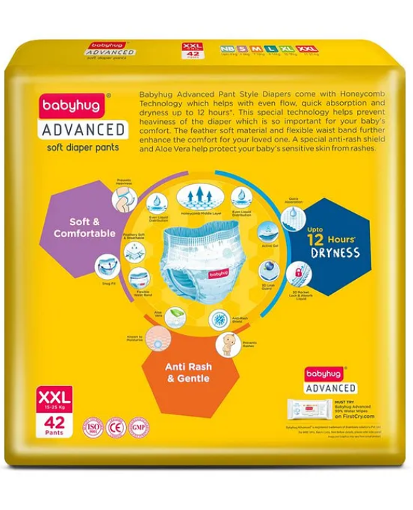 Babyhug Advanced Pant Style Diapers XXL - 42 Pieces