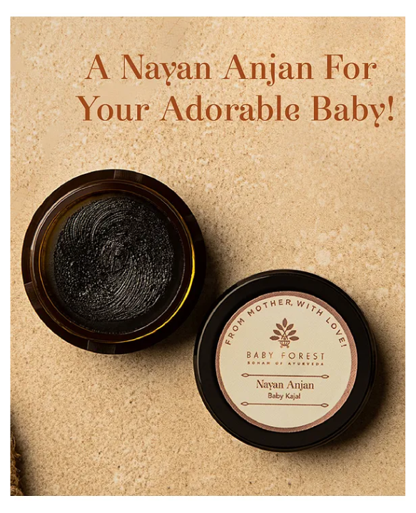 BABY FOREST Nayan Anjan Baby Kajal for Nourished and Thickened Eyelashes Ayurvedic - 5 g