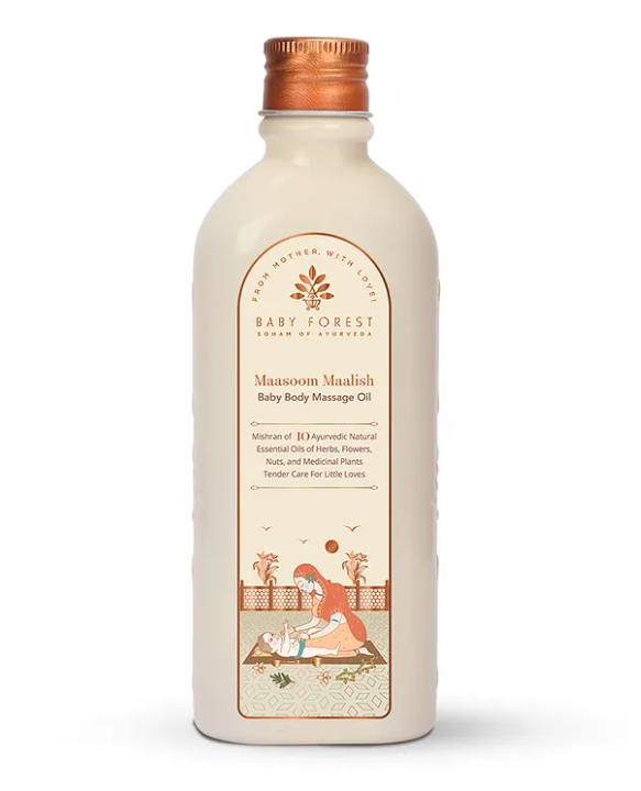 BABY FOREST Maasoom Maalish Baby Body Massage Oil enriched with Veldt Grape Rujamari Til oil Derma safe - 200 ml