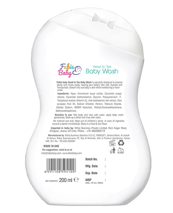 Fabie Baby Head To Toe Wash (200ml)
