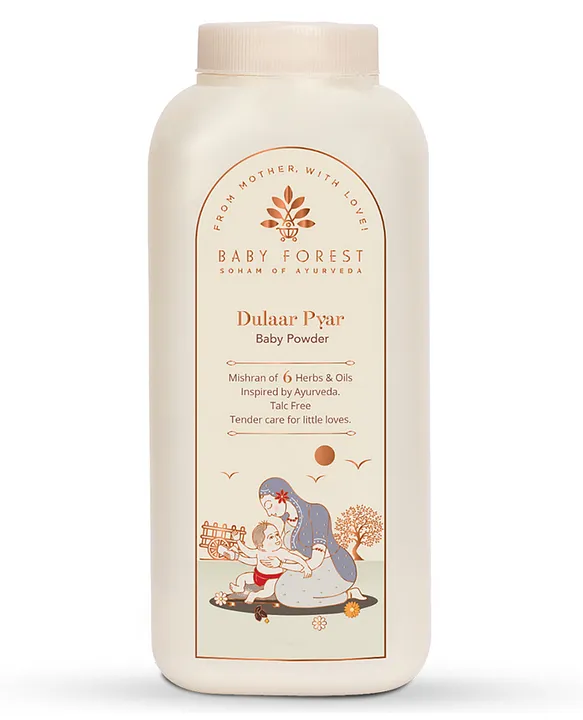 BABY FOREST Dulaar Pyar Talc-Free Baby Powder With Chamomile Flower Oil Jojoba Seed Oil Marigold Seed Oil - 200 g