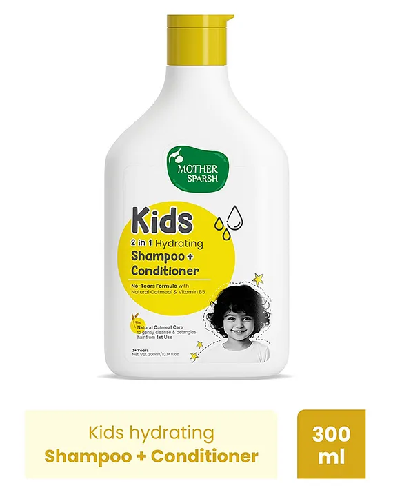 Mother Sparsh Baby 2 In 1 Hydrating Shampoo Conditioner for Kids Tear Free With Natural Oatmeal & Vitamin B5 - 300 ml